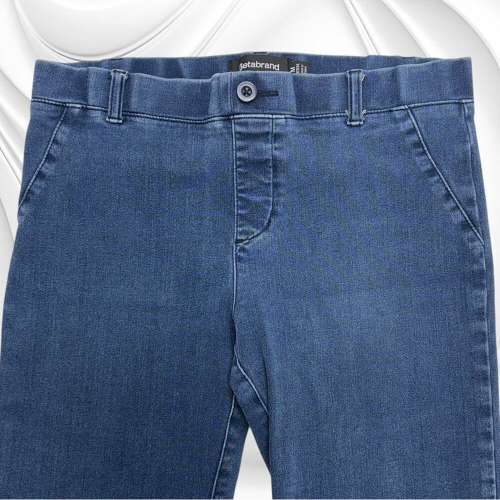 BETABRAND Women’s Medium Pull-On Straight Blue Jeans